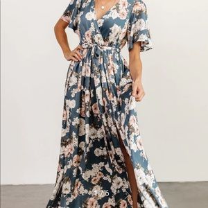 Baltic Born Sicily Satin Maxi Dress NWT